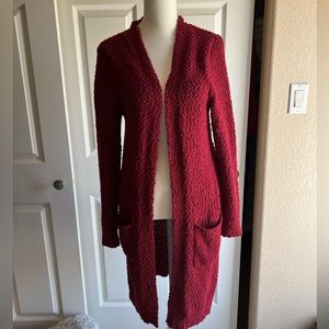 Modern Canvas Dress Cardigan (Long) Red size small